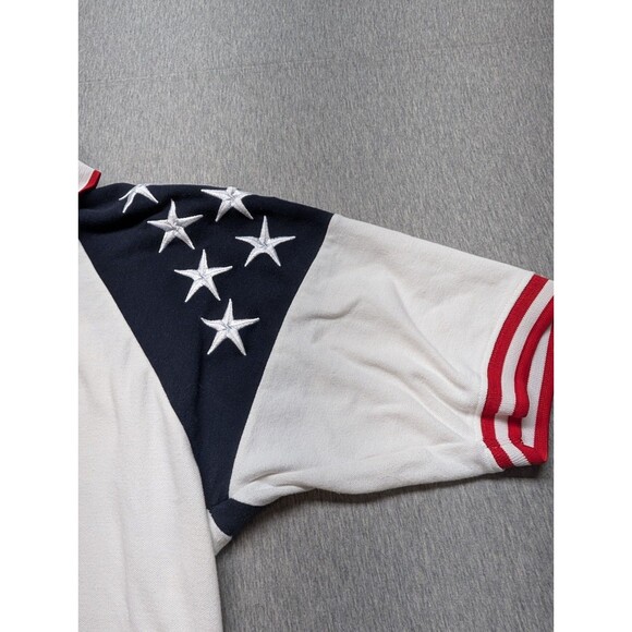 Rock Point Men's XL White Polo Shirt Patriotic Stars on Sleeve USA Freedom - Picture 7 of 13